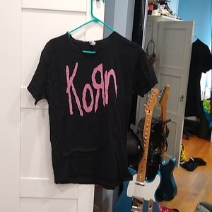 distressed pink korn shirt